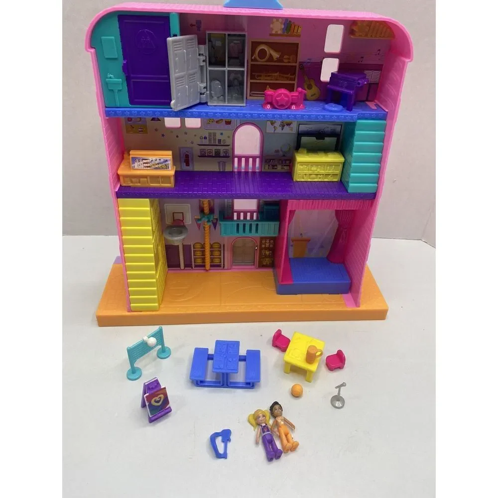 Polly Pocket‎ Pollyville Mighty Middle School w Accessories Great Play Set
